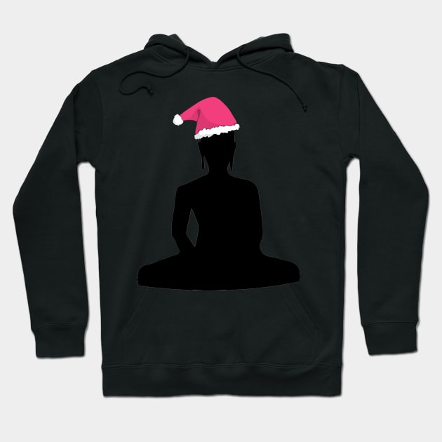 Funny Buddha Christmas Santa Claus Buddhist Humor Hoodie by TammyWinandArt